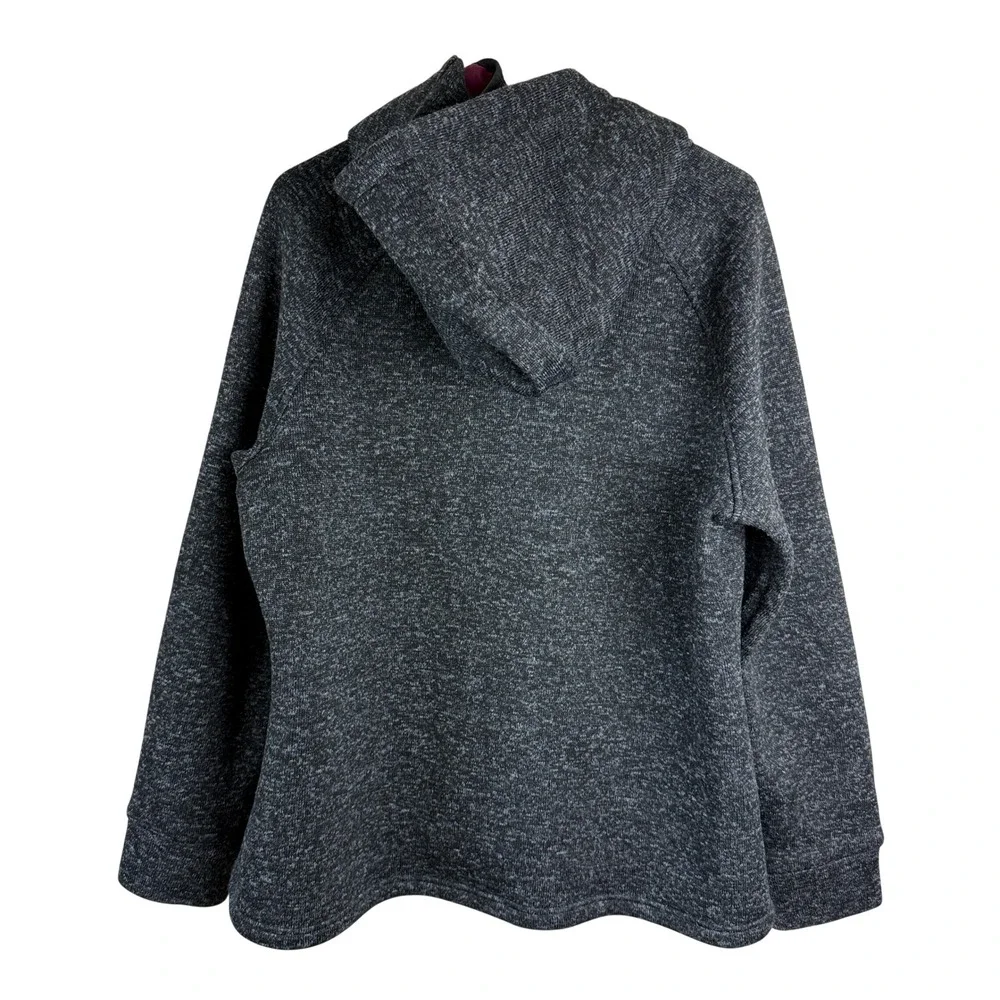 Xersion Full‎ Zip Fleece Hoodie Jacket Womens XL Gray Quilted Lined Gorpcore XL